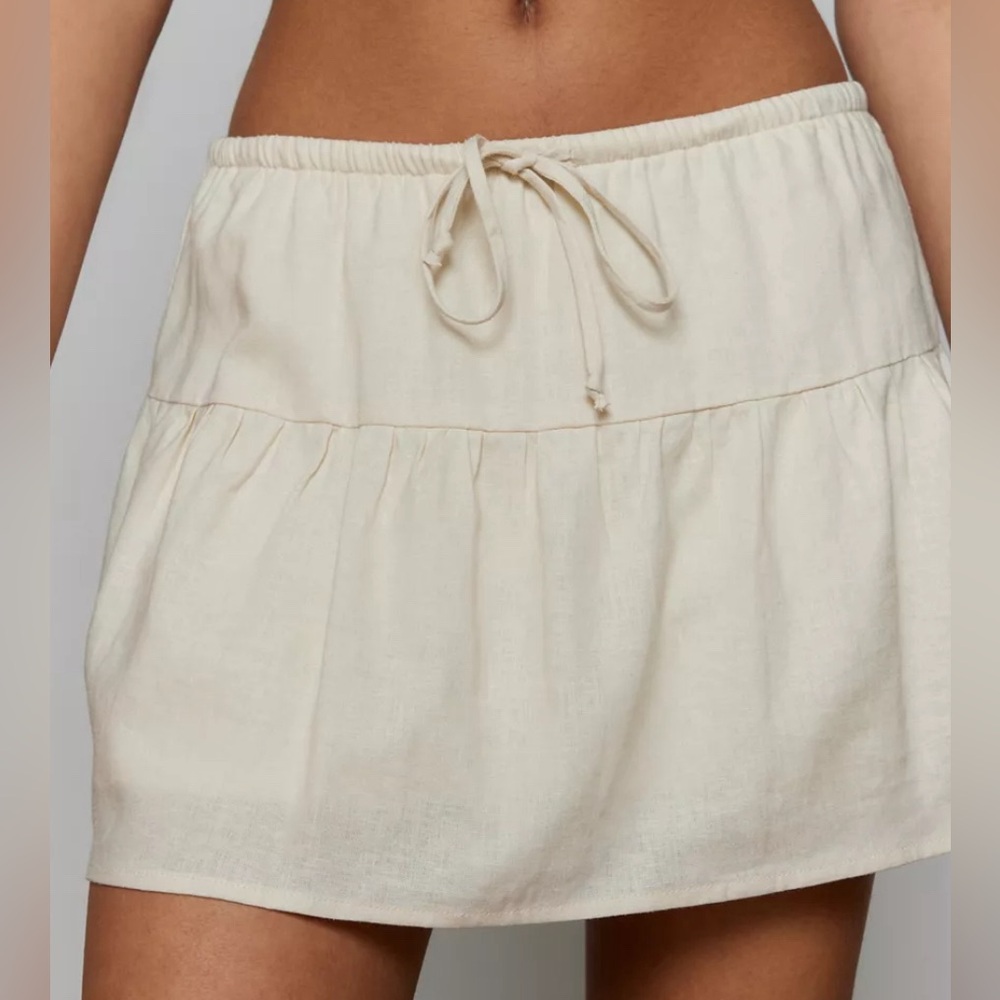 Urban Outfitters Urban Renewal Made In LA EcoVero™️ Linen Seamed Mini Skirt